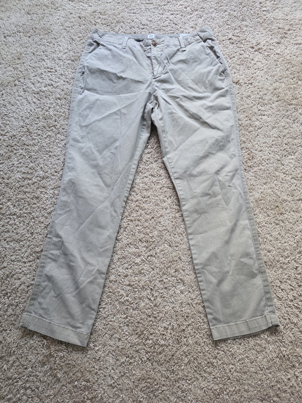 GAP Khaki Beige Girlfriend Chino Pants Stretch Size 10